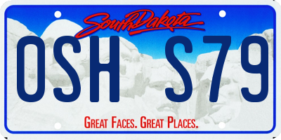 SD license plate 0SHS79