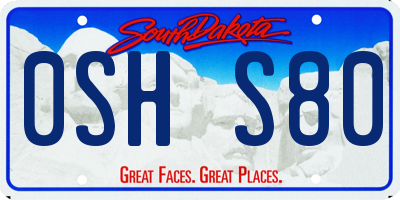 SD license plate 0SHS80