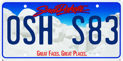 SD license plate 0SHS83