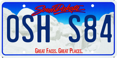 SD license plate 0SHS84