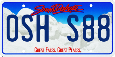 SD license plate 0SHS88