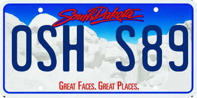 SD license plate 0SHS89