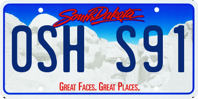 SD license plate 0SHS91