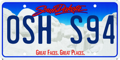 SD license plate 0SHS94