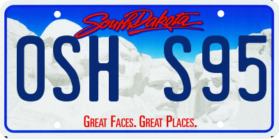 SD license plate 0SHS95