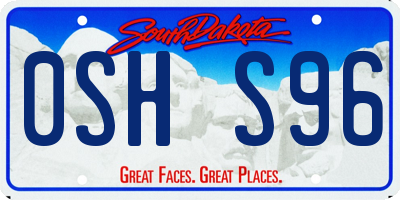 SD license plate 0SHS96