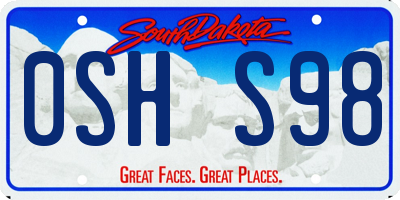 SD license plate 0SHS98