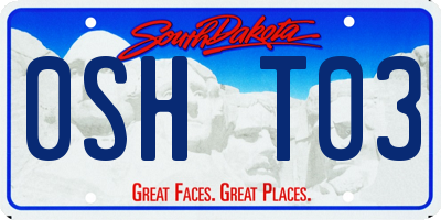SD license plate 0SHT03