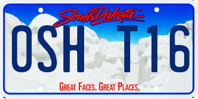 SD license plate 0SHT16