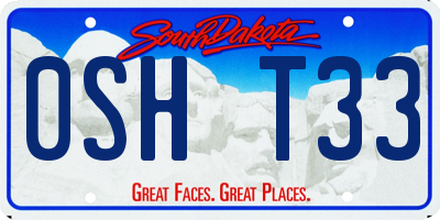 SD license plate 0SHT33