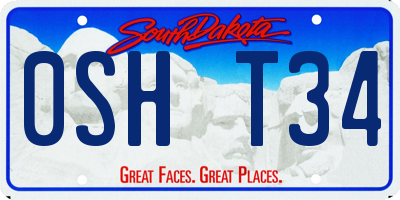 SD license plate 0SHT34