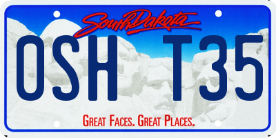 SD license plate 0SHT35