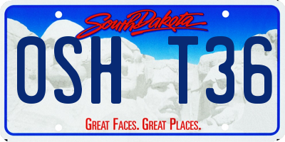 SD license plate 0SHT36