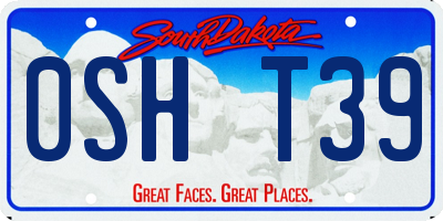 SD license plate 0SHT39
