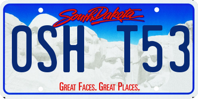 SD license plate 0SHT53