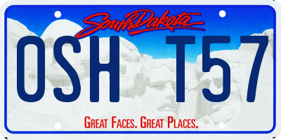 SD license plate 0SHT57