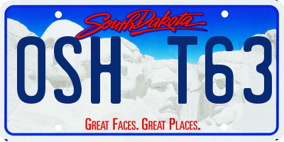 SD license plate 0SHT63