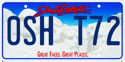 SD license plate 0SHT72