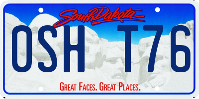 SD license plate 0SHT76