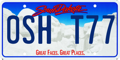 SD license plate 0SHT77