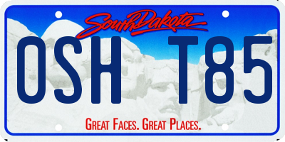 SD license plate 0SHT85
