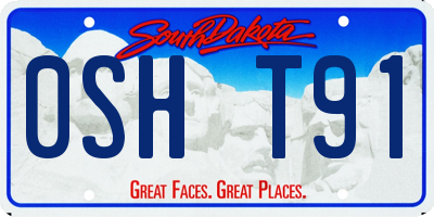 SD license plate 0SHT91