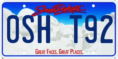 SD license plate 0SHT92