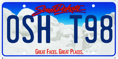 SD license plate 0SHT98