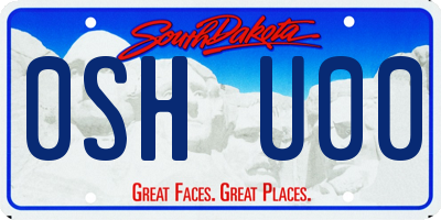 SD license plate 0SHU00