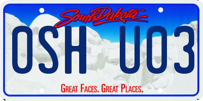 SD license plate 0SHU03