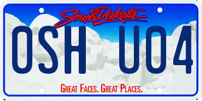 SD license plate 0SHU04