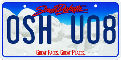 SD license plate 0SHU08