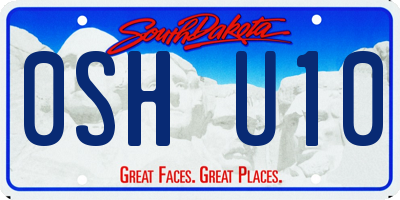 SD license plate 0SHU10