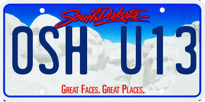 SD license plate 0SHU13