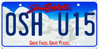 SD license plate 0SHU15