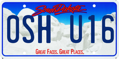 SD license plate 0SHU16