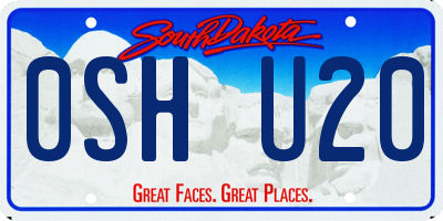SD license plate 0SHU20