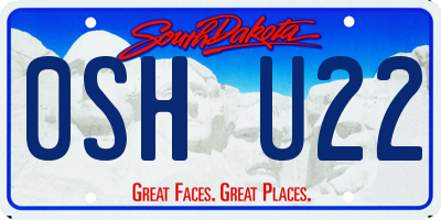 SD license plate 0SHU22