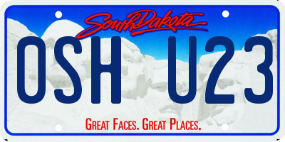SD license plate 0SHU23
