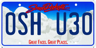 SD license plate 0SHU30