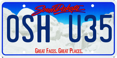 SD license plate 0SHU35
