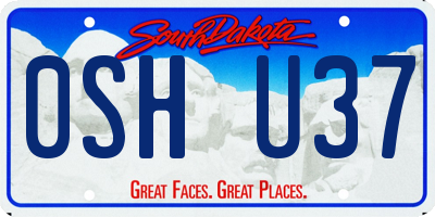 SD license plate 0SHU37