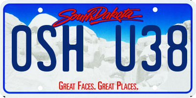 SD license plate 0SHU38