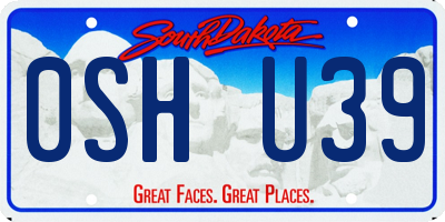 SD license plate 0SHU39