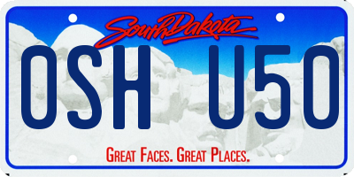 SD license plate 0SHU50