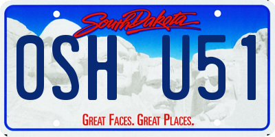 SD license plate 0SHU51