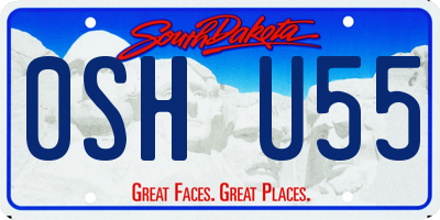 SD license plate 0SHU55