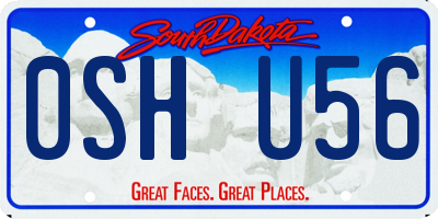 SD license plate 0SHU56