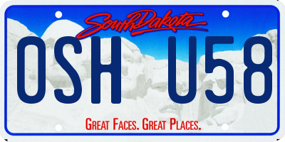 SD license plate 0SHU58