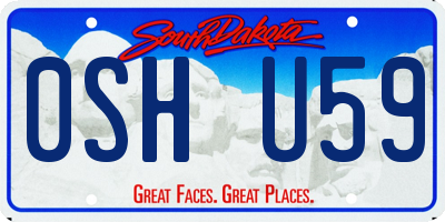 SD license plate 0SHU59